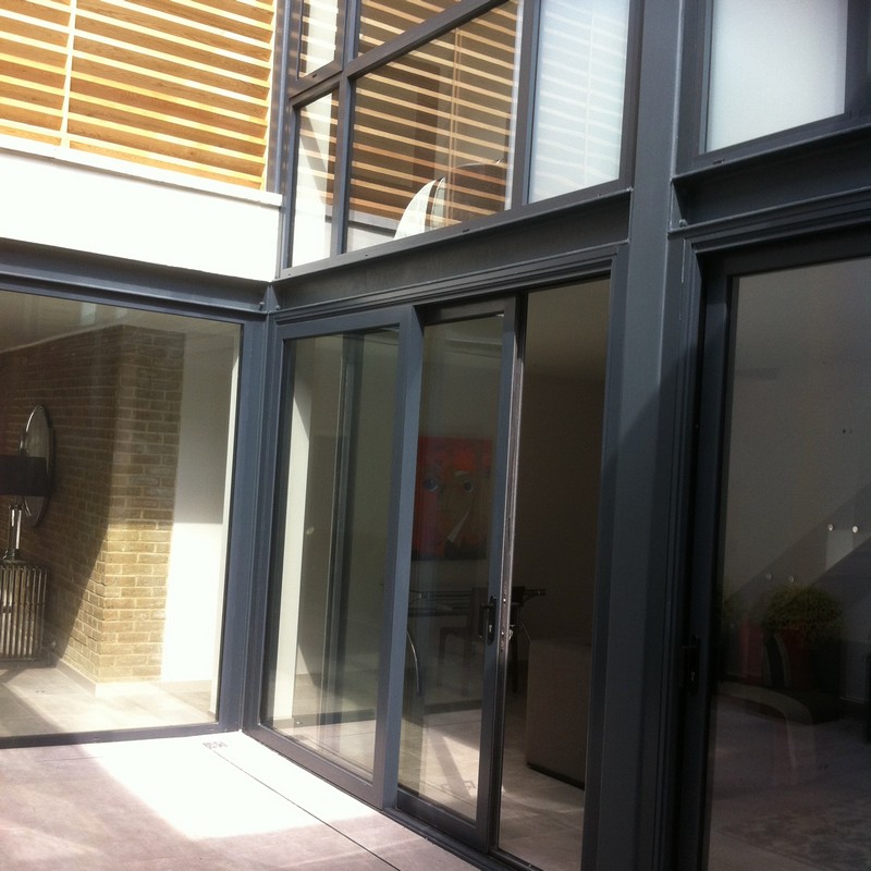 Anthracite aluminium sliding patio doors fitted in Tottenham